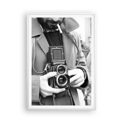 Produktbild von Gerahmtes Poster - Weißer Rahmen - Die Kamera Retro Vintage - 70x100 cm - Wand Bild - Wanddeko - Wandbilder - Kunstposter - Wandposter - Bilderrahmen - Bilder - Kunstdruck - P2WPA70x100-5009