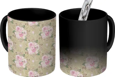 Produktbild von MuchoWow® Zauber Tasse Zaubertasse Magic Rose - Muster - Blumen 350 ml Farbwechsel Becher Geschenk Geschenkidee - Magic-Tasse - Fototasse - Keramiktassen - Bilder - Tasse Kaffee - Getränkbecher - Kaff