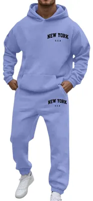 Productafbeelding van Joggingpak voor heren - Katoenen hoodie en broek - Donkerpaars - XL