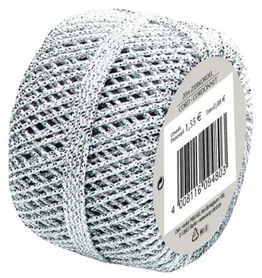 Produktbild von SUSY CARD Zierkordel "Cordonnet" silber (B)1 mm x (L)20 m