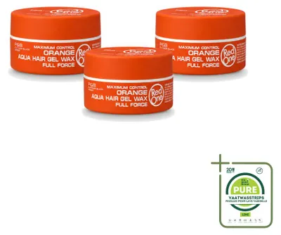 Immagine prodotto di 3 confezioni di cera modellante arancione Red One Aqua, per capelli: tenuta forte e lucentezza, formato da 150 ml, confezione grande (3 pezzi)