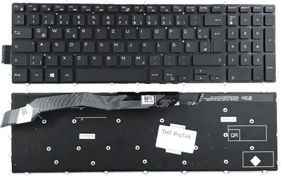 Produktbild von DEUTSCHE - Tastatur Keyboard ohne Rahmen mit Beleuchtung kompatibel für Dell Inspiron 15-5567