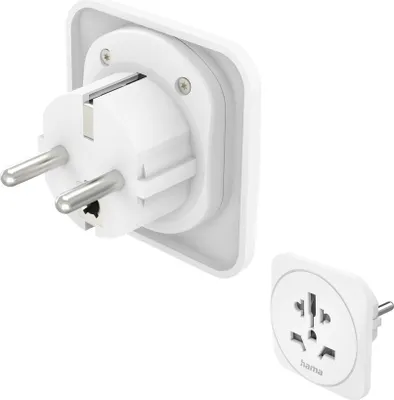 Produktbild von Reiseadapter Typ E und F, 3-polig, universal, Welt nach Europa, Weiß (00223455)