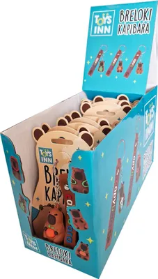Produktbild von Display mit Breloki Toysinn Kapibara, verschiedene Designs, 12 Stück.