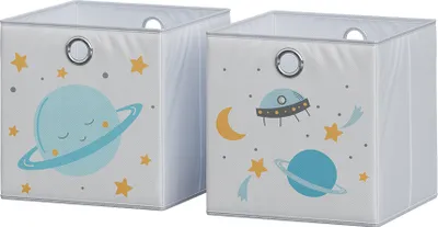 Obrázek produktu pro Skládací box Vicco  Šedá (prostor) 30 x 30 cm (vesmírný motiv), Model 40746
