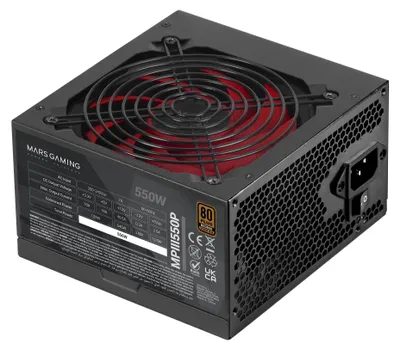 Produktbild von Mars Gaming MPIII550P, 550 W, 220 - 240 V, 50/60 Hz, 7 A, Aktiv, 120 W