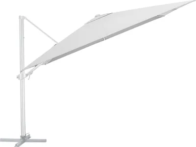 Produktbild von KETTLER Easy Turn Ampelschirm 300x300 cm, UPF50+, inkl. Abdeckhaube+ Schirmständer, silber/ hellgrau, Aluminium/Polyester mit PolyurethanBeschichtung