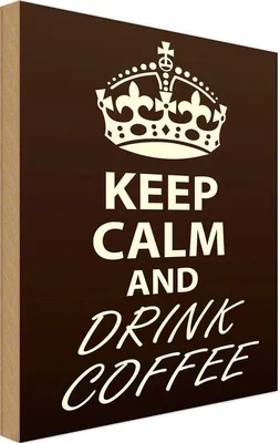 Produktbild von vianmo Holzschild 18x12 cm Keep Calm and drink Coffee