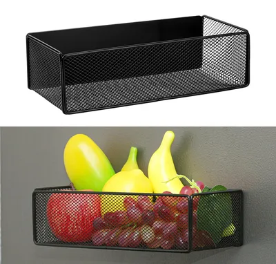 Image de Étagère à épices magnétique pour réfrigérateur, capacité de charge maximale de 2,5 kg, inoxydable, noire