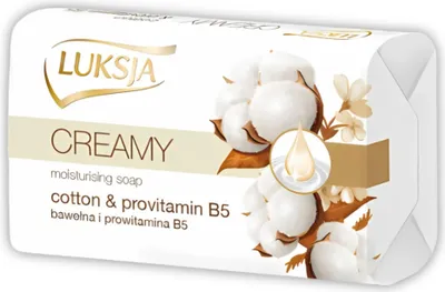 Zdjęcie produktu dla Luksja Creamy & Soft Kremowe mydło w kostce Mleczko bawełniane i Prowitamina B5 90 g