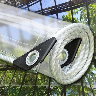 Productafbeelding van Transparant PVC Afdekzeil met Ringen - Waterdicht en UV-bestendig