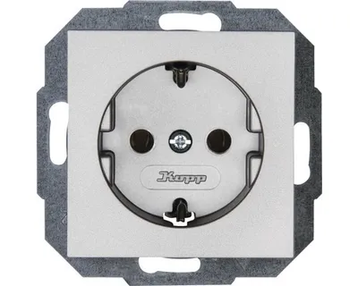 Produktbild von Kopp 949347558 Steckdose Athenis 55 stahlfarben