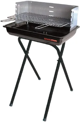 Productafbeelding van Roestvrijstalen houtskoolgrill, compact en draagbaar, geschikt voor 4-6 personen, ideaal voor tuin en camping