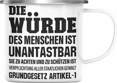 Produktbild von Trendation - Jura Geschenk Emaille Tasse mit Spruch für Jurist Juristin Geschenkideen Lustig Examen Staatsexamen (Silber)