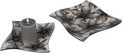 Produktbild von Dekorative Magnolie Teller/Schale, Kerzenteller Deko-Teller 23x23cm