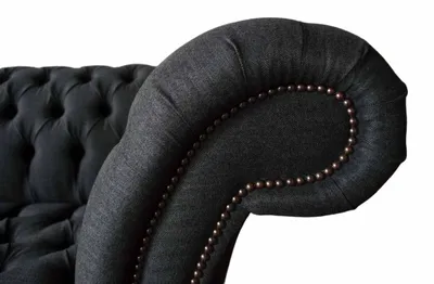 Produktbild von Design Chesterfield Stoff Couch Sofa 2 Sitzer Polster Textil Stoff Neu
