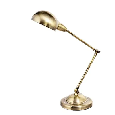 Produktbild von Gold dimmbare Tischlampe, Messing Metall Retro Stil Leseleuchte, geeignet für Home Office, Nachttische, (weißes Licht) Modus