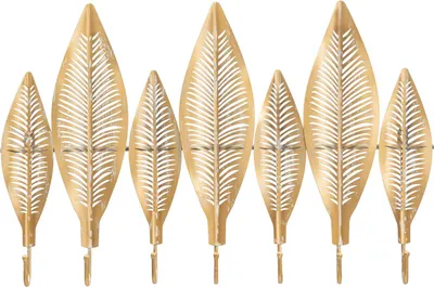 Productafbeelding van Mauro Ferretti wandplank Oporto met haken, 46x15,5x30 cm, zwart-bruin