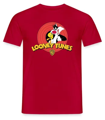 Produktbild von Spreadshirt Looney Tunes Sylvester Und Tweety Männer T-Shirt, M, Rot