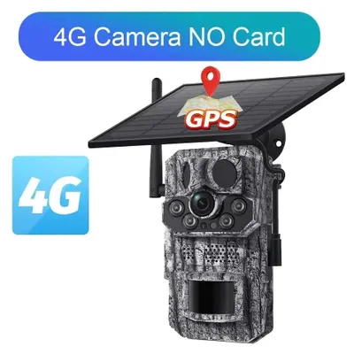 Produktbild von Wildkamera - 4G Solarbetriebene Jagdkamera - Ohne Speicherkarte - GPS - 3 PIR-Bewegungssensoren - 140° Sichtfeld - Farb-Nachtsicht - IP66