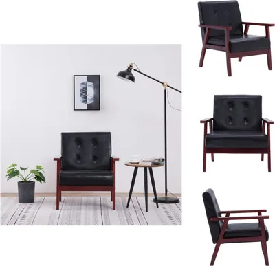 Zdjęcie produktu dla vidaXL Fotel czarny imitacja skóry  - Fotel