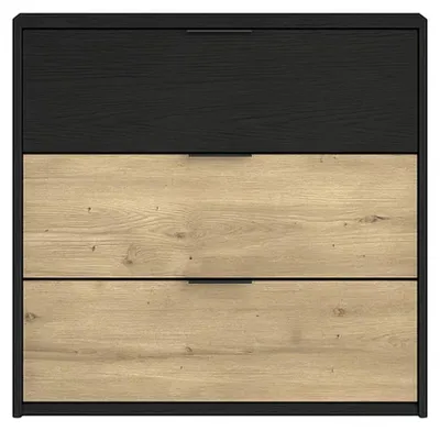 Immagine prodotto di KOMMODE, finitura grafite nero, impiallacciatura di rovere "Artisan", dimensioni 80 x 79,3 x 40 cm