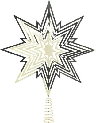 Immagine prodotto di Riffelmacher 17827 Weihnachtsschmuck Baumspitze Metallstern - 33 cm, gold