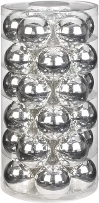 Produktbild von Weihnachtskugeln Glas 6cm Schiny Silver, 30 Stück