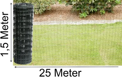 Produktbild von Gartenzaun grau anthrazit Gitterzaun Maschenzaun 150cm x 25m Schweiß-gitter-Zaun