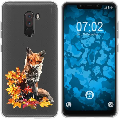 Produktbild von PhoneNatic Case kompatibel mit Xiaomi Pocophone F1 Silikon-Hülle Vektor Tiere Fuchs M10