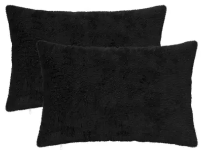 Image de vidaXL, housses de coussin, 2 pièces, HEERLEN, noir, 50 x 75 cm