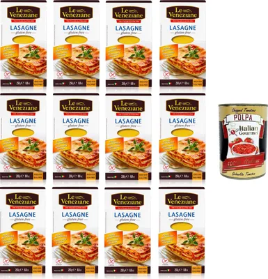 Produktbild von Le Veneziane Lasagne - Senza Glutine,glutenfrei, 12x 250 g+ Italian Gourmet polpa 400g