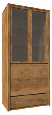 Produktbild von Buffet Vitrinenschrank Vitrine Küchenanrichte Schrank Glasfront Schublade