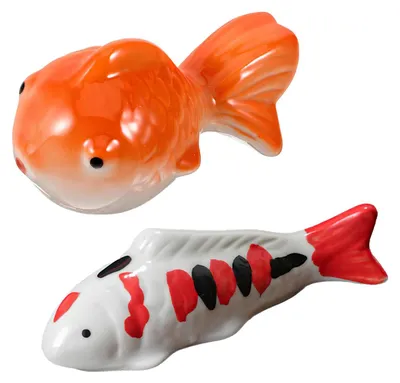 Produktbild von Set aus 2 Kunststoff-Fischen zur Dekoration von Aquarien