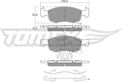 Produktbild von TOMEX brakes Bremsbeläge Satz Vorne Bremsklötze für OPEL Corsa E Schrägheck (X15) TX 17-92