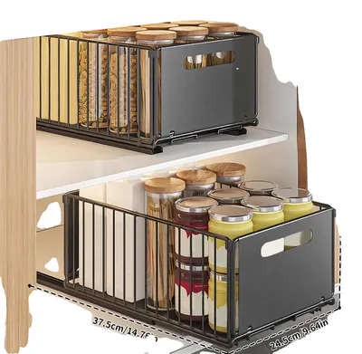 Obrázok produktu pre Organizér pod umývadlo, výsuvná konštrukcia, nastaviteľná výška, 2 kusy, veľká veľkosť