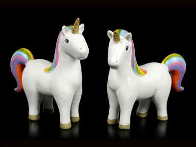 Produktbild von Regenbogen Einhorn Figuren - 2er Set