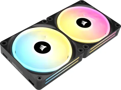 Image de Corsair iCUE LINK QX140 RGB - Ventilateur de boîtier - avec capteur de température - 140 mm - noir (pack de 2)