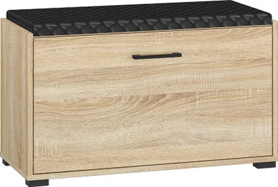 Produktbild von Garderobenbank 80 cm gepolstert Eiche hell CHEB-131