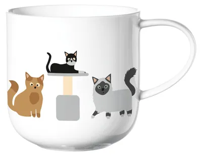 Zdjęcie produktu dla ASA Henkelbecher, Cats d. 9,2 cm, h. 9,5 cm, 0,4 l.