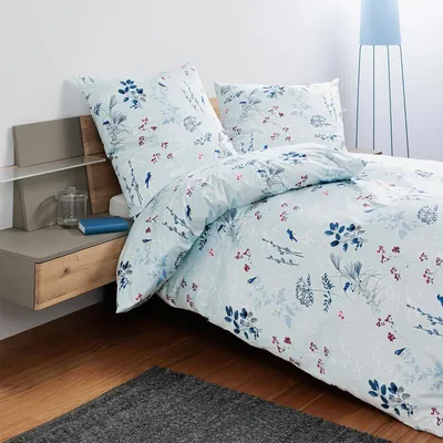 Produktbild von Janine Mako-Satin Bettwäsche moments 98126 eisblau 135x200 cm + 80x80 cm