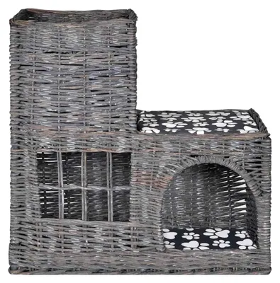 Produktbild von Kuschelhöhle für Katzen und Haustiere mit Kissen aus Weide