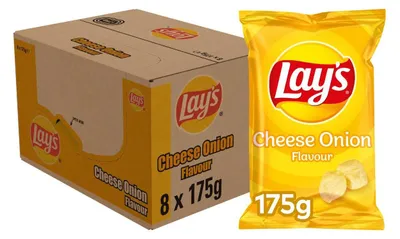Immagine prodotto di Lay's Patatine al formaggio e cipolla 8 x 175 g, 1,4 kg di patatine croccanti