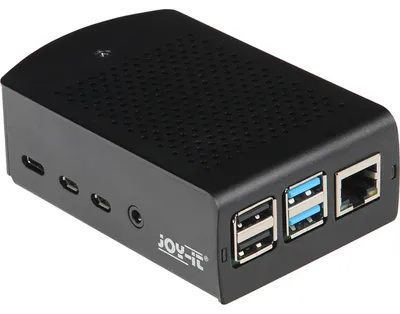 Image de Boîtier en aluminium avec support mural pour Raspberry Pi 4 modèle B, noir
