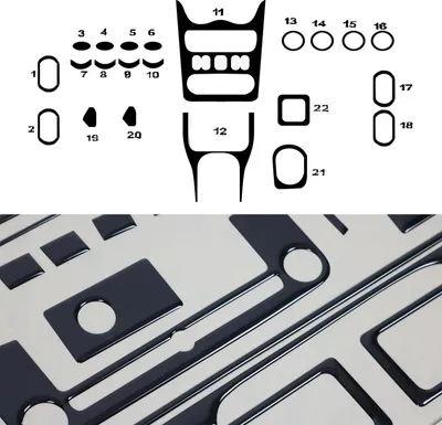 Image de Décoration intérieure Cockpit pour Dacia Sandero 2008-2011 Piano Noir Optique 22pcs