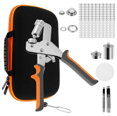 Ösenzange Set mit 200 Ösen, Ø6/10mm, für Leder & Stoffe