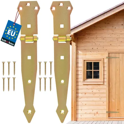 Immagine prodotto di Cerniere per porte a incastro KOTARBAU®, acciaio zincato, 250 mm, colore oro, set da 2
