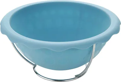 Produktbild von Zenker Backform Halbkugel Silikon, 21 x 21 x 9 cm, hochwertige Silikonbackform, hitzbeständige Backform, Halbkugelbackform mit Edelstahlhalterung, Universalbackform, vielseitige Form (Farbe: Eisblau)