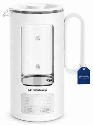 Glaskanne Wasserkochgerät 0,5 L, 6 Temp.-Stufen, Warmhaltefunktion