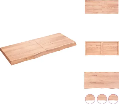 Produktbild von vidaXL Wandregal Hellbraun 120x50x(2-6) cm Massivholz Eiche Behandelt -  Wandregale